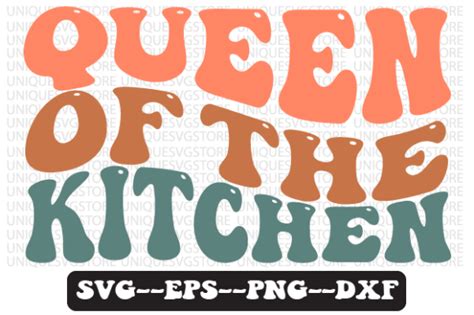 Queen Of The Kitchen Wavy Svg Design Graphic By Uniquesvgstore · Creative Fabrica