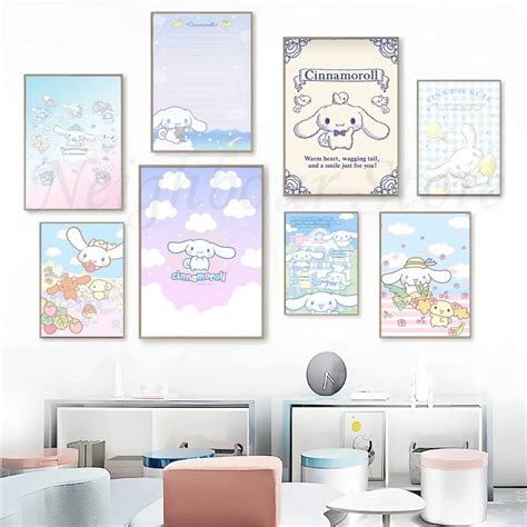 1pc Anime Sanrio Cinnamoroll Kawaii Poster Stickers Art Wall Murals Decor Game Room Decor Ts