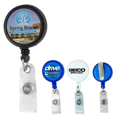 Worthington Vl Cord Round Jumbo Imprint Retractable Badge Reel And