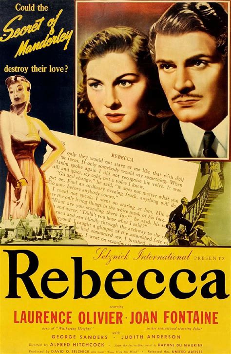 Rétrospective Hitchcock Rebecca 1940 Vieux Film Films Rétro