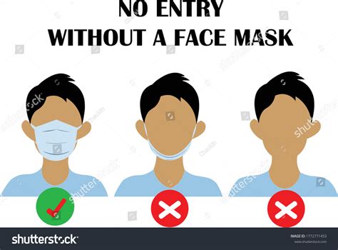 No Entry Without Face Mask Wear 库存矢量图（免版税）1772771453 Shutterstock