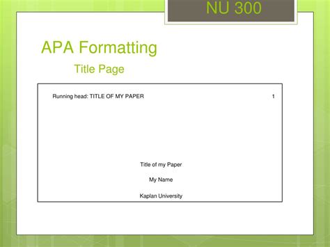 Apa Title Page Running Head