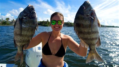 Diving For Dinner Sheepshead Catch Clean Cook Youtube