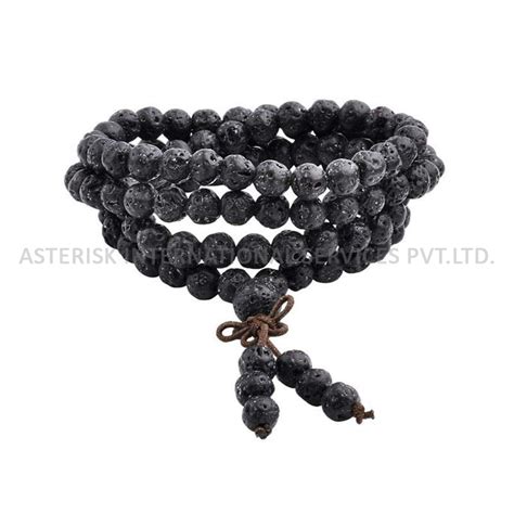 Asterisk International Services Bracelet Hand Knotted Lava Stone