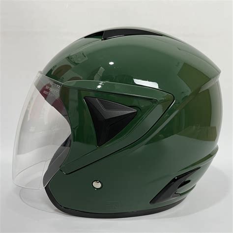 Jual Helm Jp Hijau Army Glossy Polos Solid Kaca Pelangi Rainbow