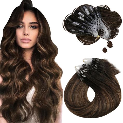 Amazon Moresoo Micro Beads Hair Extensions Ombre Brown Microloop