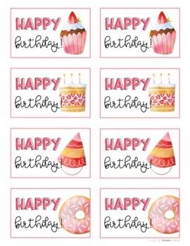 Birthday Cup Labels By Where The Teaching Things Are Tpt