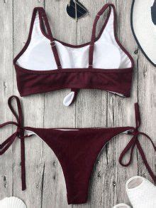 Cami Bralette String Bikini Set In BURGUNDY ZAFUL 2025