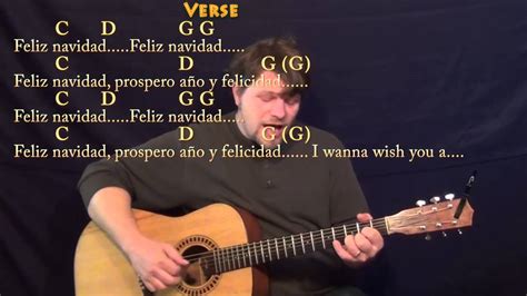 Feliz Navidad Fingerstyle Guitar Cover Lesson In G With Chords Lyrics