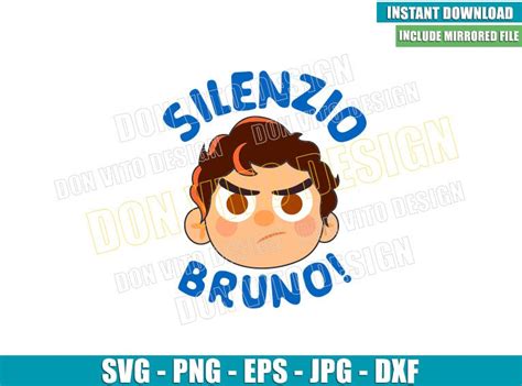 Silenzio Bruno Luca Head Svg Dxf Png Disney Pixar Movie Cut File Cricut