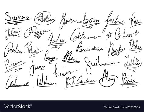 Handwritten signature manual signatures Royalty Free Vector