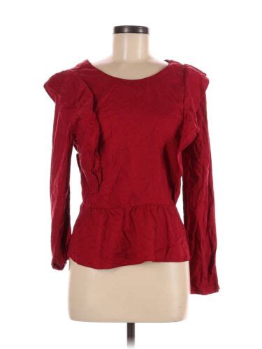 Zara Basic Women Red Long Sleeve Blouse M Ebay