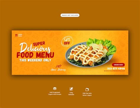 Food Menu And Restaurant Facebook Cover Template