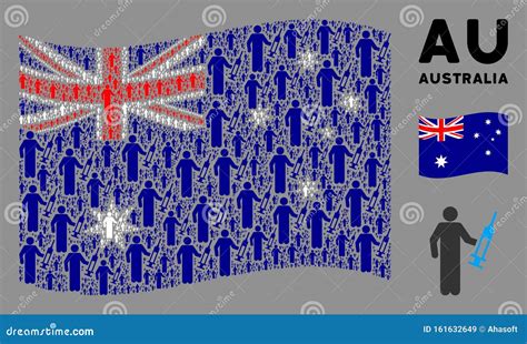 Waving Australia Flag Collage Of Medic Items Stock Vector