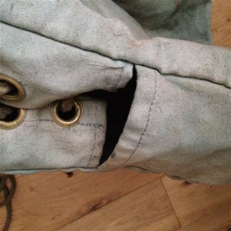 Unusual British Canvas Rucksack Sac With Rope And Webbing Inc Stamp
