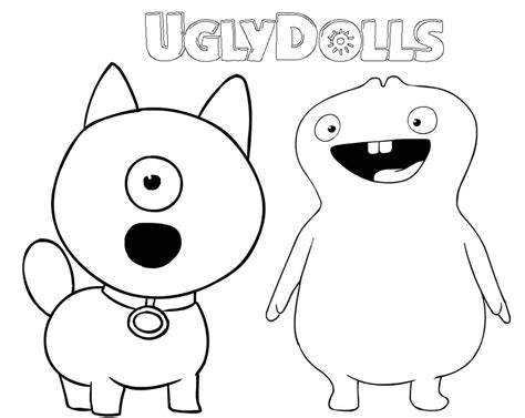 Mandy Moxy Ugly Dog And Lucky Bat Coloring Pages Uglydolls Coloring