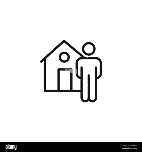 Home Realtor Icon Logo Sign Vector Outline In Black And White Color