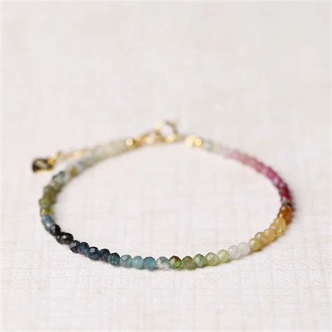 Dainty Tiny Faceted Multicolor Turmalin Kristall Perlen Armb Nder