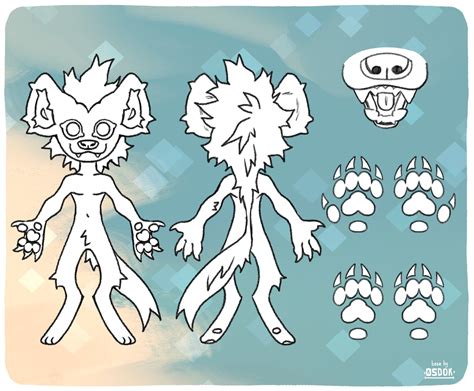 HYENA REFERENCE BASE Furry Lineart For Fursona Original Character