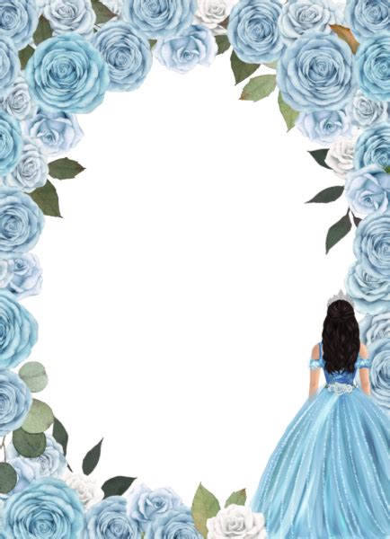 Invitaci N Quinceanera Rosas Azules De Princesa Ball Zazzle