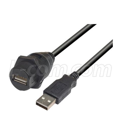 L Usb Cable Waterproof Panel Mount Type A Female Standard Type A