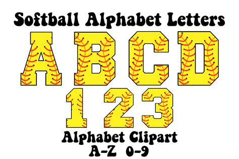 Softball Alphabet Font Sport Day Graphic By Digital Creative Art