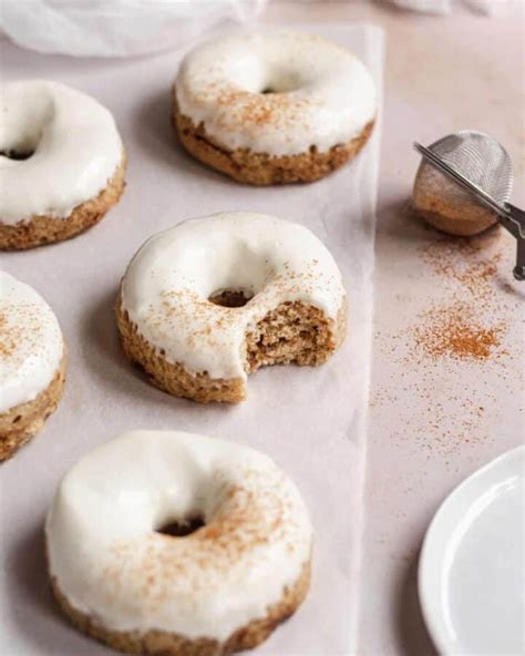 Baked Cinnamon Roll Donuts Cream Cheese Icing Bake Bacon