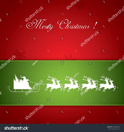 Santa Claus Rides Reindeer Sleigh Vector Stock Vector Royalty Free 224808289 Shutterstock