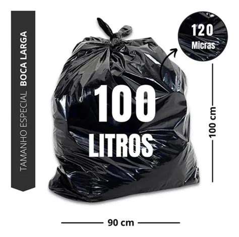 Saco De Lixo 100 Litros Preto Grosso Pct 4 Kg Uso Pesado Ultra