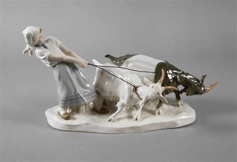 Meissen Mädchen mit Ziegen Entwurf Otto Pilz 1906