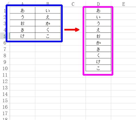 Excel講座（8）―2列のデータを1列に並べる方法大公開！ ガクセイ基地