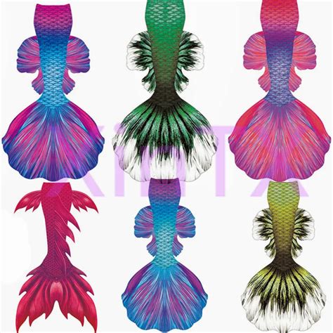 Amazing Big Mermaid Tail For Girls Women No Monofin Mermaid Costume Swimsuit Hd Printing Mermaid