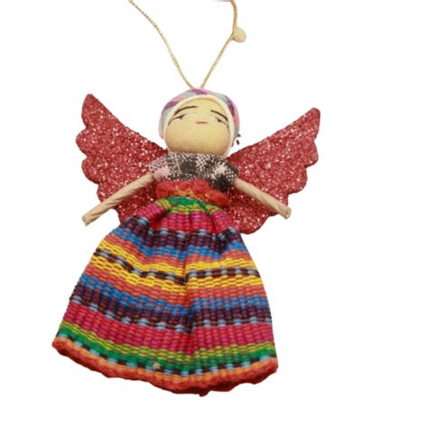 Handmade Guatemalan Worry Doll Guardian Angel Christmas Angel