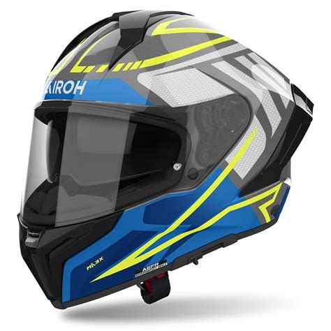 Airoh Matryx Rider Azul Gloss Capacete Integral Lombas E Curvas