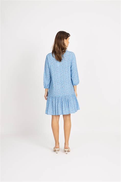 Imogene Dress Blue Flower Villoid