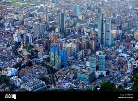 View of the city of Bogota from the top of Cerro de Monserrate,Bogota ...