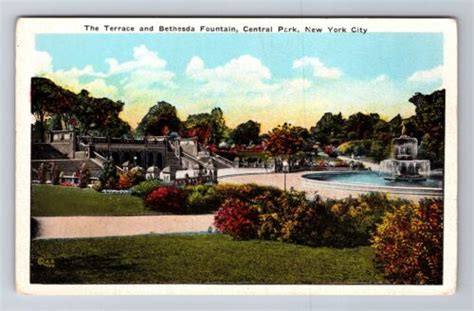 New York City Ny Terrace And Bethesda Fountain Vintage Souvenir