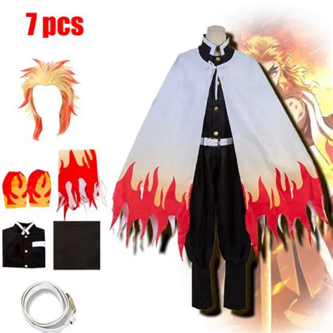 Jual Anime Demon Slayer Rengoku Kyoujurou Cosplay Costume Kimetsu No