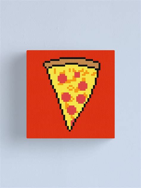 Pepperoni Pizza Slice Pixel Art Canvas Print For Sale By Oggi