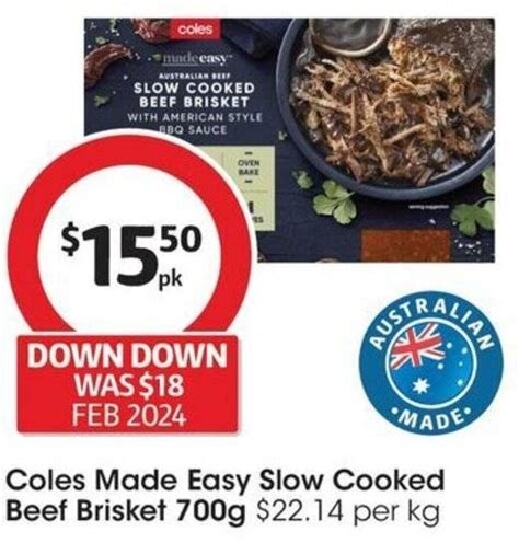 Coles Made Easy Slow Cooked Beef Brisket 700g Offer At Coles