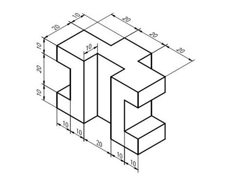 A Drawing Of The Letter E In Three Dimensional Shapes With Numbers On