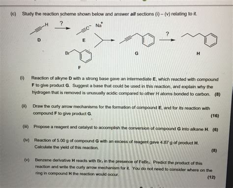 Solved C Study The Reaction Scheme Shown Below And Answer Chegg