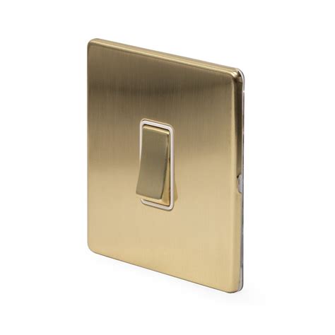 Brushed Brass And White 1 Gang Light Switch Soho Lighting Brushed Brass 10a 1 Gang 2 Way Switch