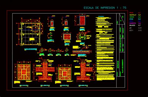 Planta De Fundaciones En Autocad Librer A Cad