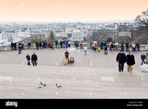 View from "Sacre Coeur" across Montmartre, Paris, France Stock Photo ...