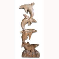 Wooden Whale Handmade From Suar Wood Bali Parcel