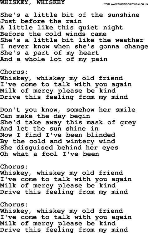 Kris Kristofferson Song Whiskey Whiskeytxt Lyrics And Chords