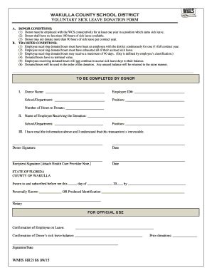 Fillable Online Printable Sick Leave Donation Form Templates