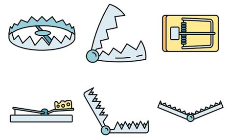 Premium Vector Bear Trap Icons Set Outline Set Of Bear Trap Vector
