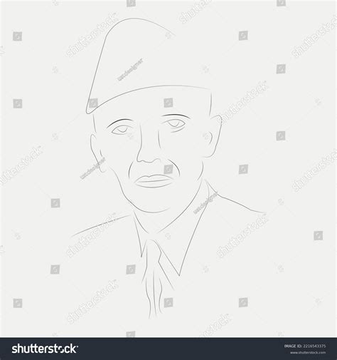 Quaid E Azam Face Line Art Stock Vector Royalty Free 2216543375 Shutterstock